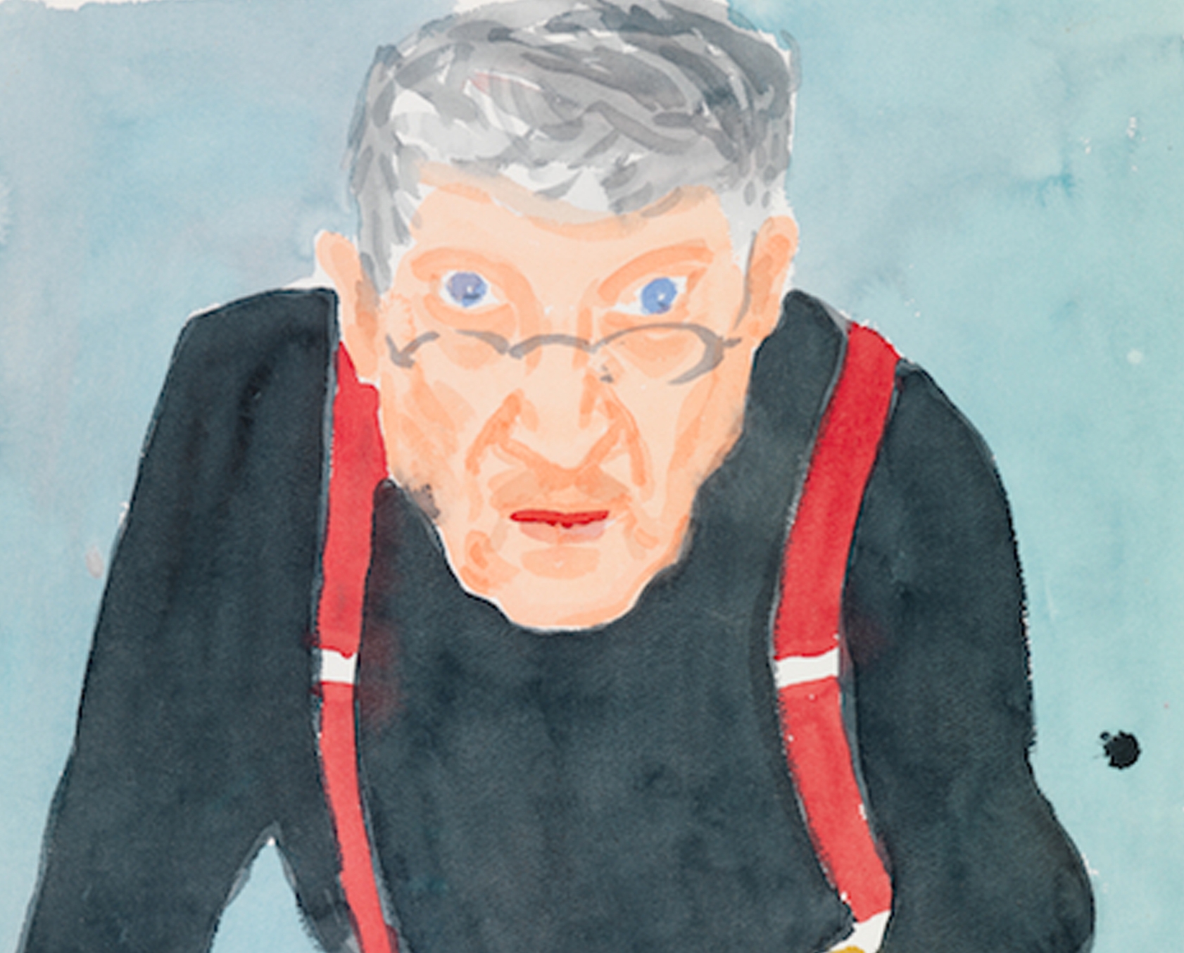 1. Self Portrait with Red Braces 2003 Watercolour on paper 24 x 18 18 .jpg