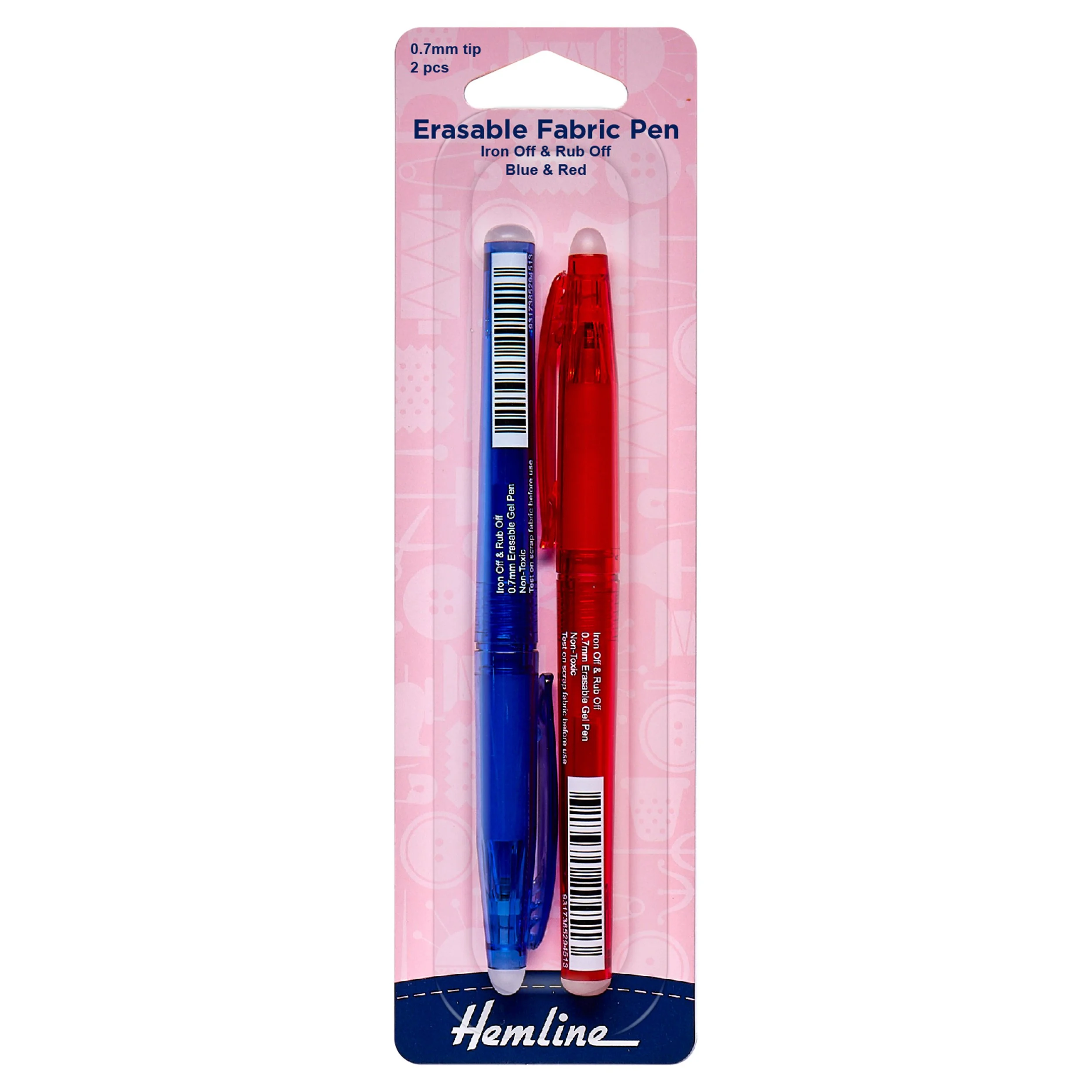 Erasable fabric pens blue/red H296.I