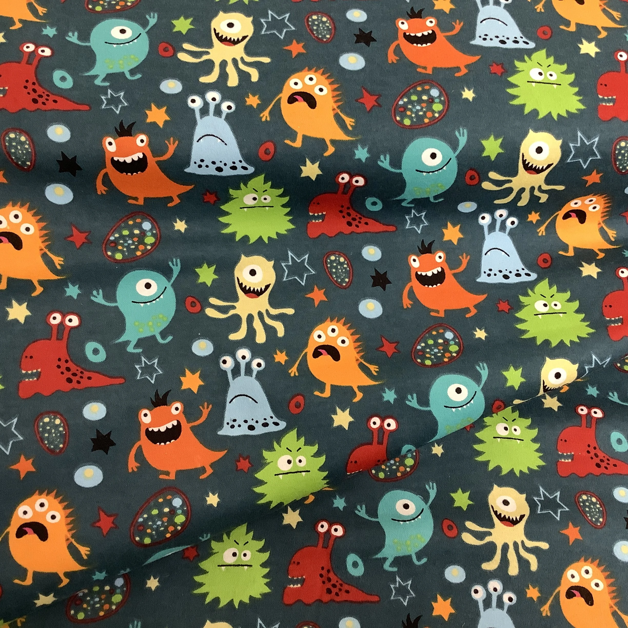 Monsters-brushed-cotton-flannel-blue-30350-UK-Hometown-Rochester
