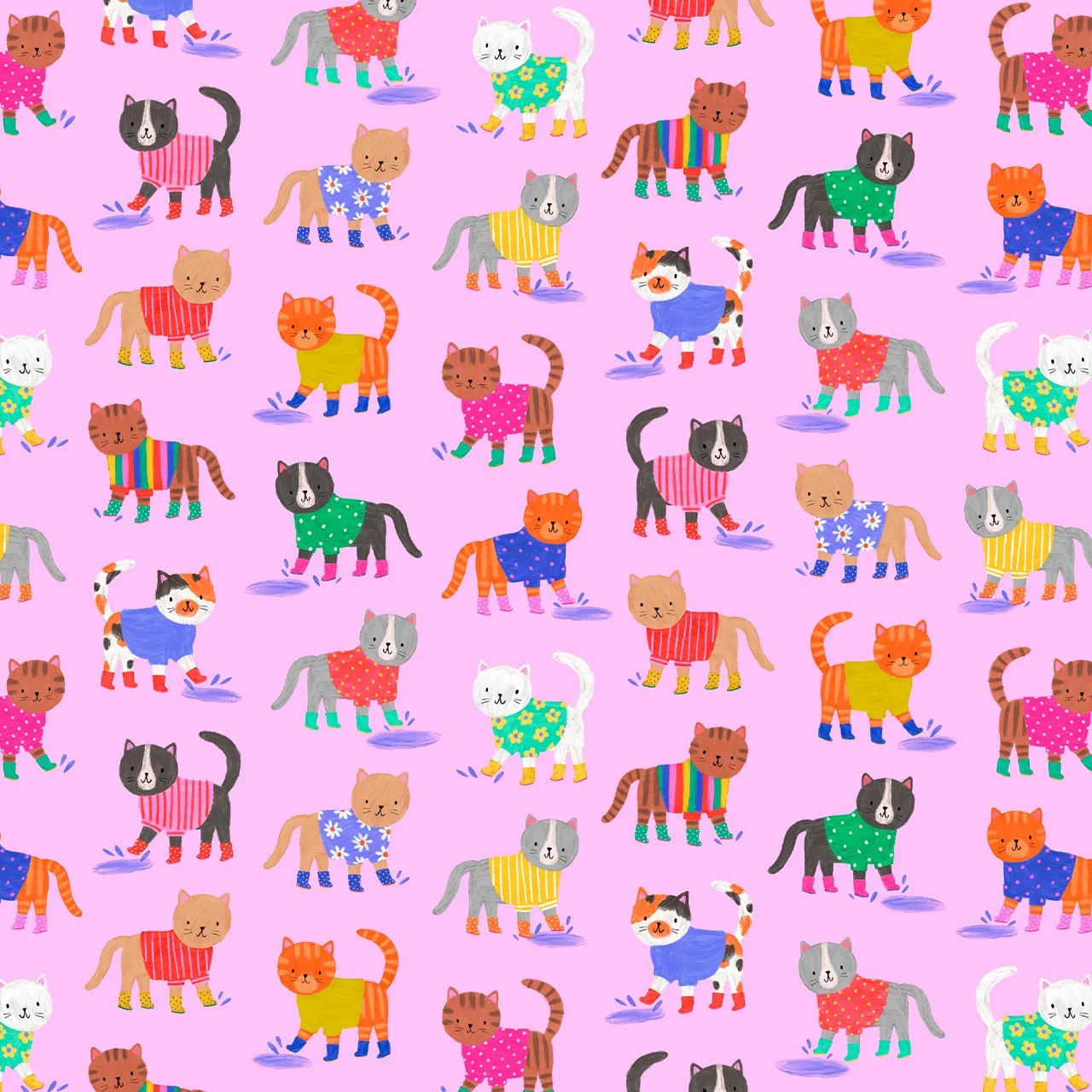 Dashwood-Splash-Cats-fabric-pink-Hometown-Rochester-UK