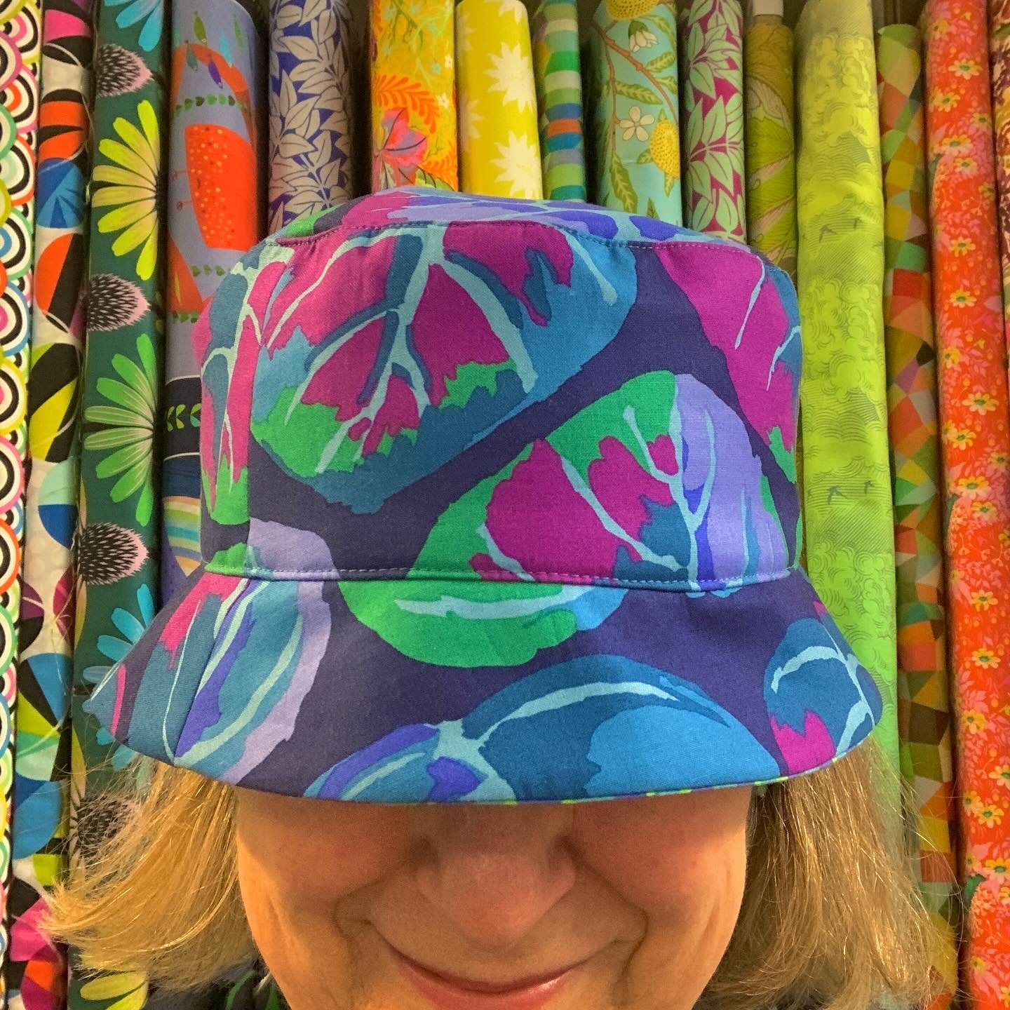This was me late last night, after a busy day. (We had lots of new customers, saying nice things about our fabrics and what a bright, inspirational shop space Hometown is. Thank you - too kind - we&rsquo;re blushing 😊)!

Anyway, I don&rsquo;t do sel
