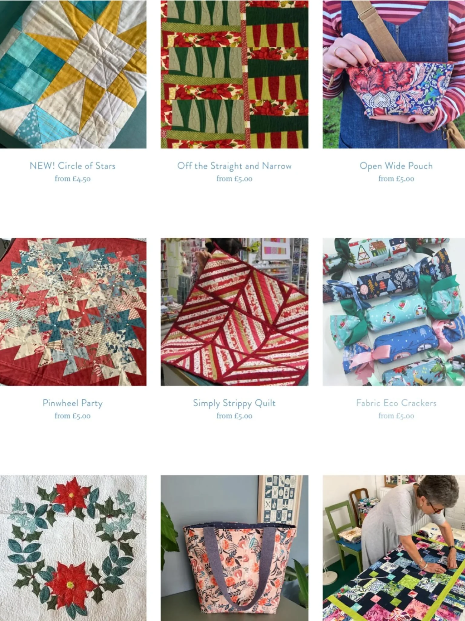 There’s so much happening in our workroom this autumn - here’s a taster of just some of our workshops. Patchwork, quilting, appliqué, bag making and crackers - take your pick.
And if you book any class or course before midnight to