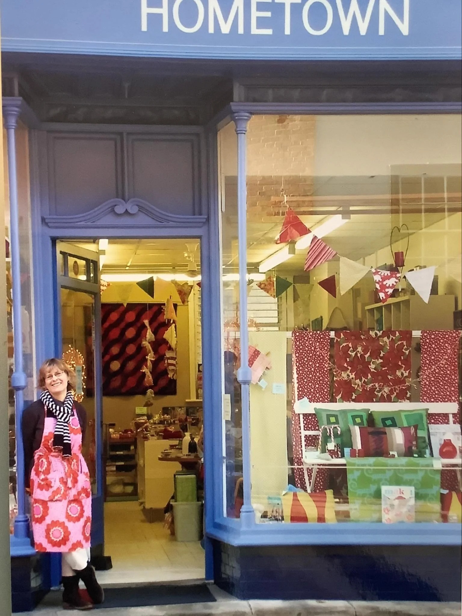 Our birthday offers week is in full swing - save 17% on fabric*, books and patterns until Saturday (min. cut 50cm for the discount).
Students last night were asking about where Hometown started, so here’s another golden oldie shot outside our