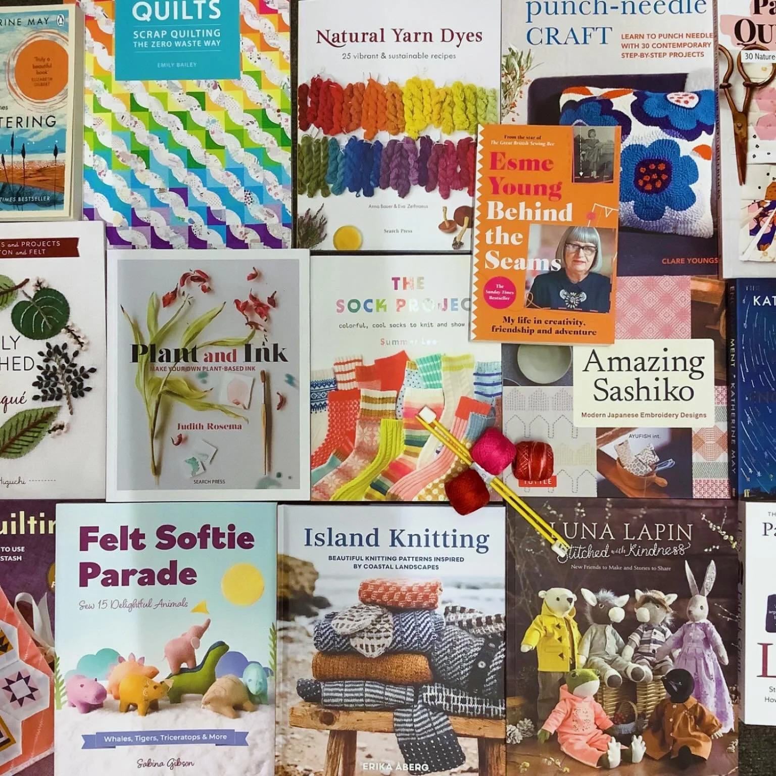At Hometown we love a good book and our shelves are heaving with so many new titles and old favourites that we just love to recommend to crafters. And not just quiltmaking. We cover embroidery, visible mending, natural dyeing, knitting, crochet, dres