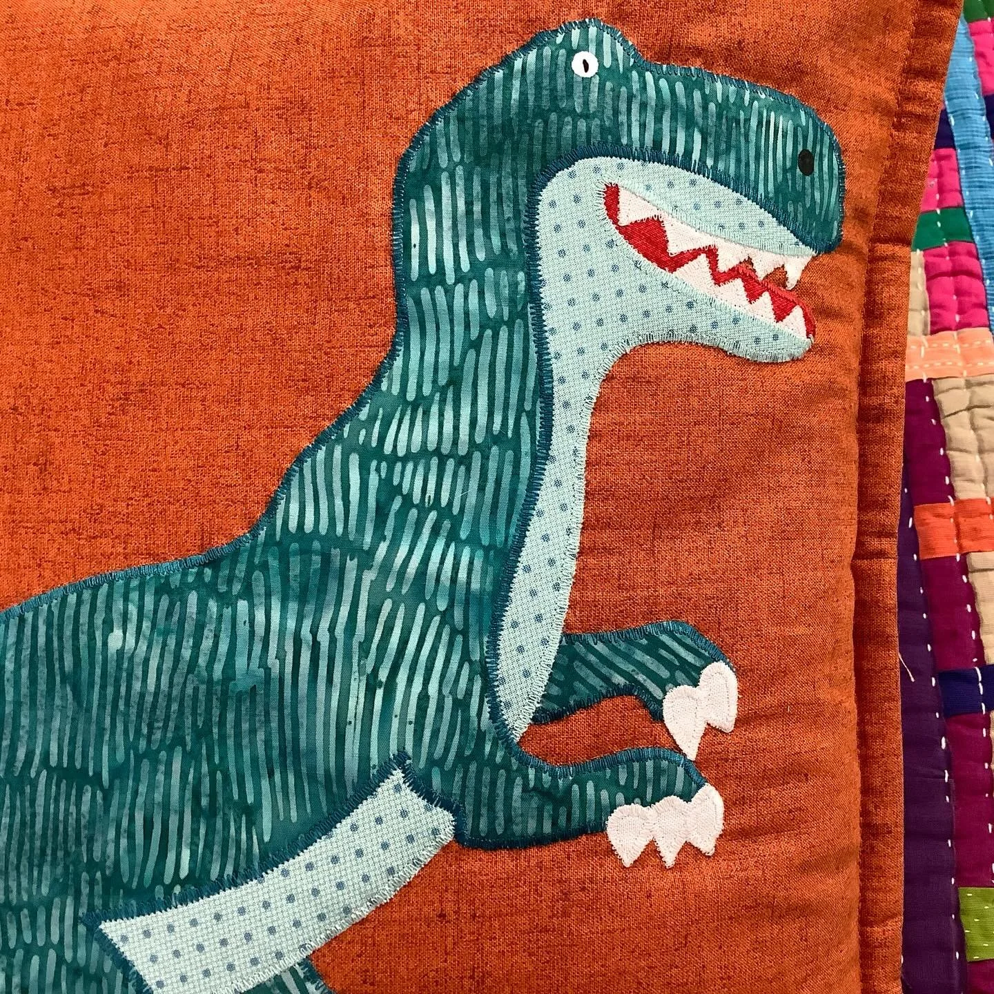 Are we tip-toeing or roaring into the new week? Think it&rsquo;s the latter as we have some fabulous new dinosaur workshop samples made by Alison and a new collection of fabrics and pre-cuts called Prehistoric. Both are heading for the shopfloor toda