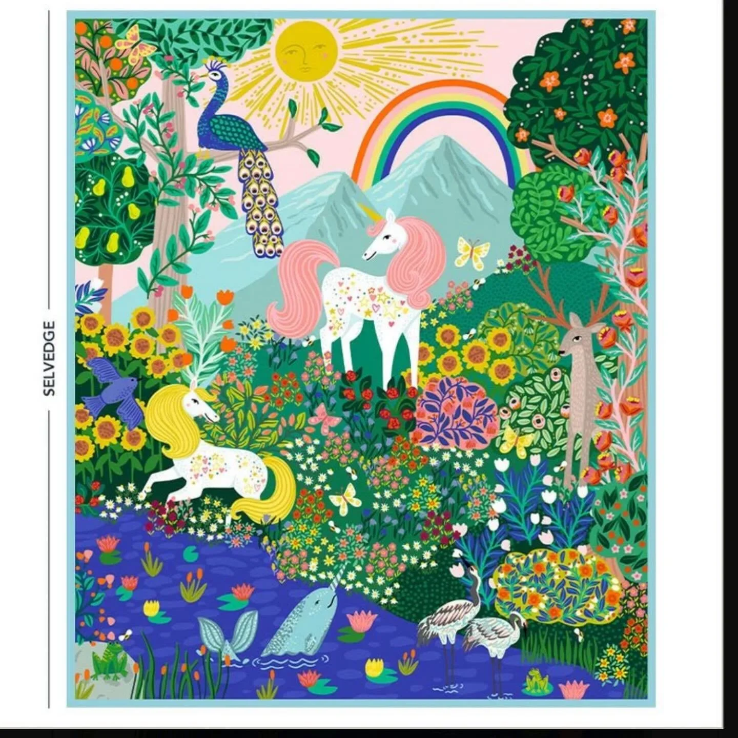 Did you know unicorns are like No.7 buses - wait for ages, then 3 come along at once! We&rsquo;re delighted that we currently have 3 quilt collections in stock. Today I added Rainbow 🌈 Vale online; the large, glorious panel shown here, doesn&rsquo;t