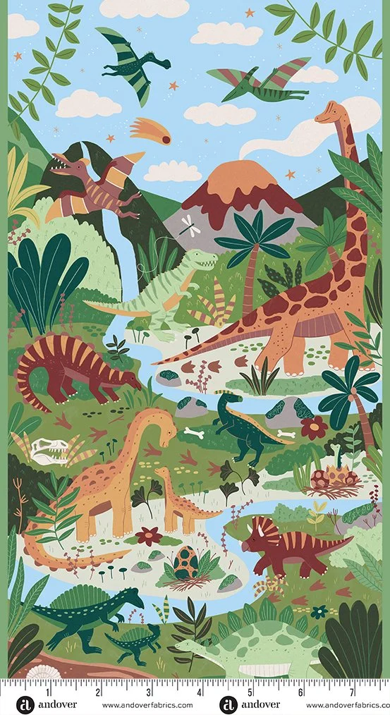 Prehistoric-170-1-dinosaur-panel-Hometown-UK-quilt-shop