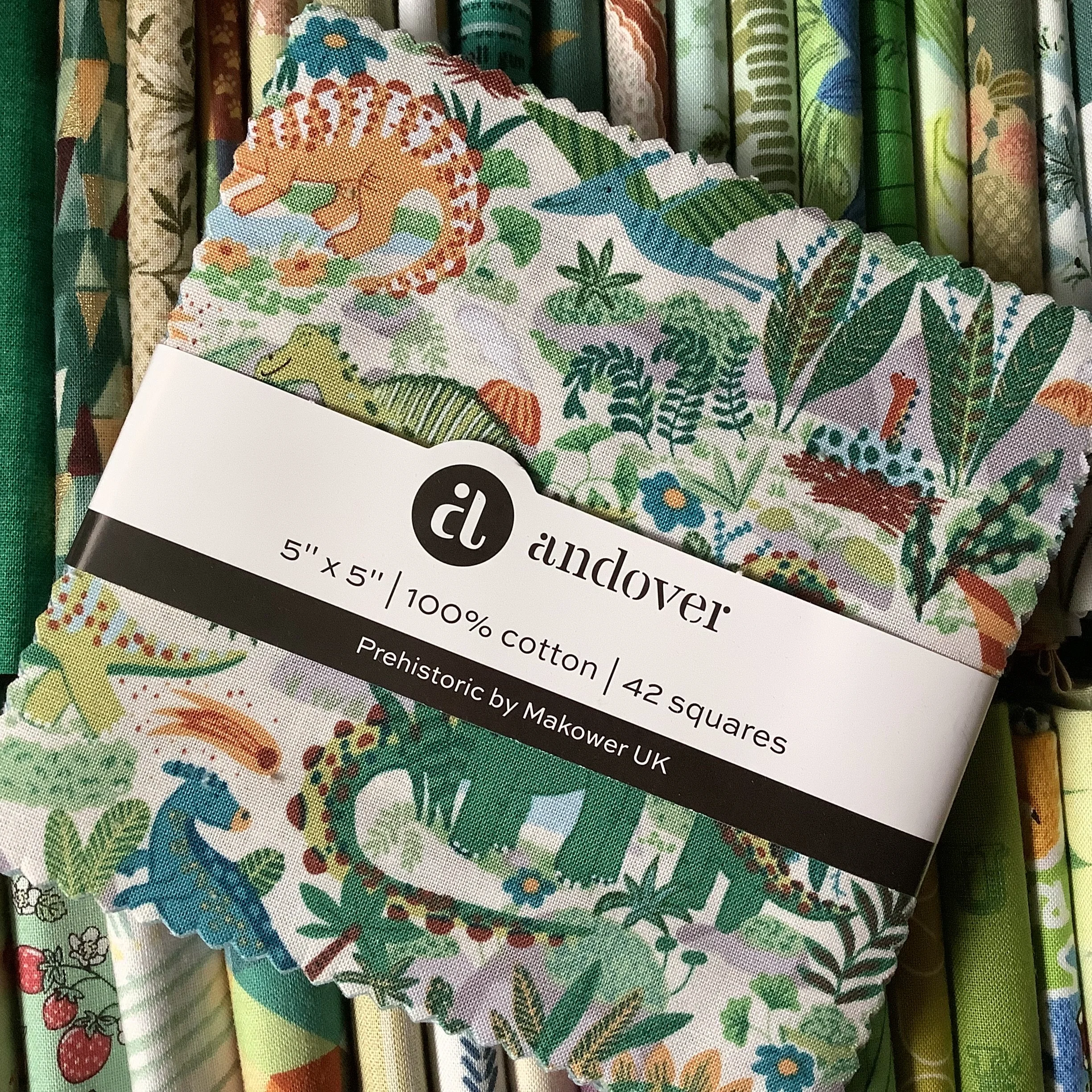 Prehistoric-charm-pack-dinosaurs-UK-quilt-shop-Hometown