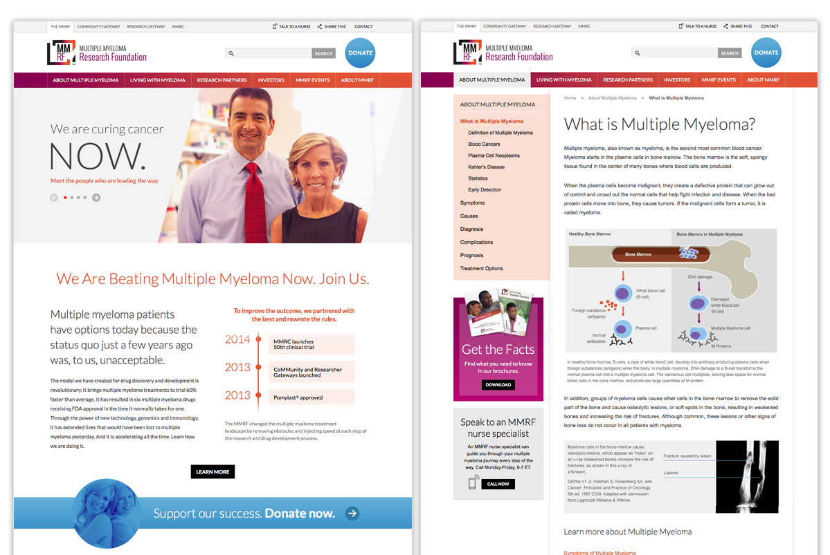 Website for Multiple Myeloma Research Foundation