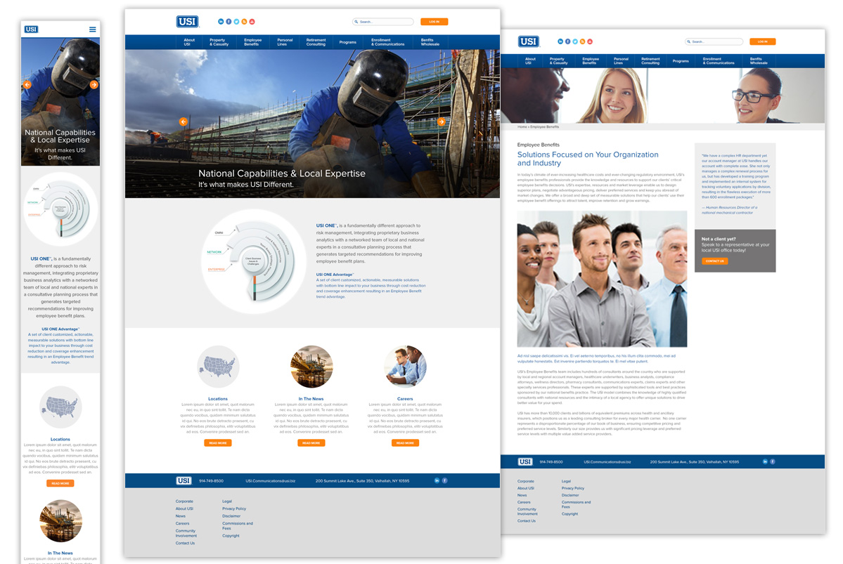 Website design for USI