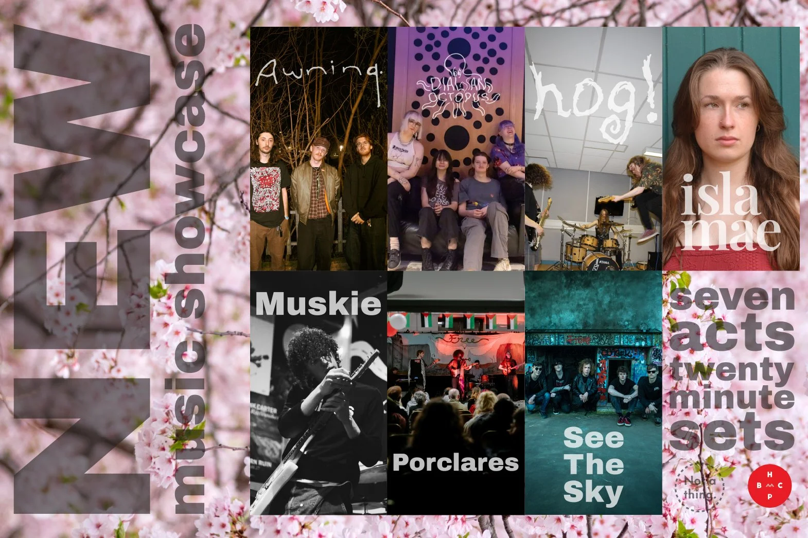 New Music Showcase April 2026 – Awning + Dial-An-Octopus + hog! + Isla Mae + Muskie + Porclares + See The Sky