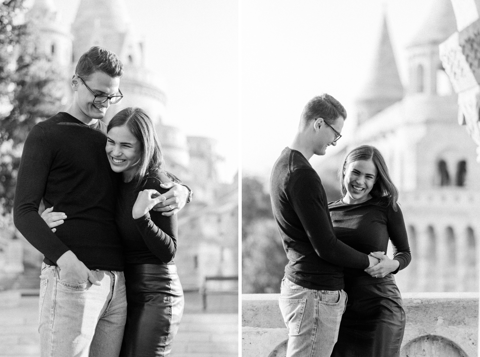 bw engagement session budapest empty castle.jpg