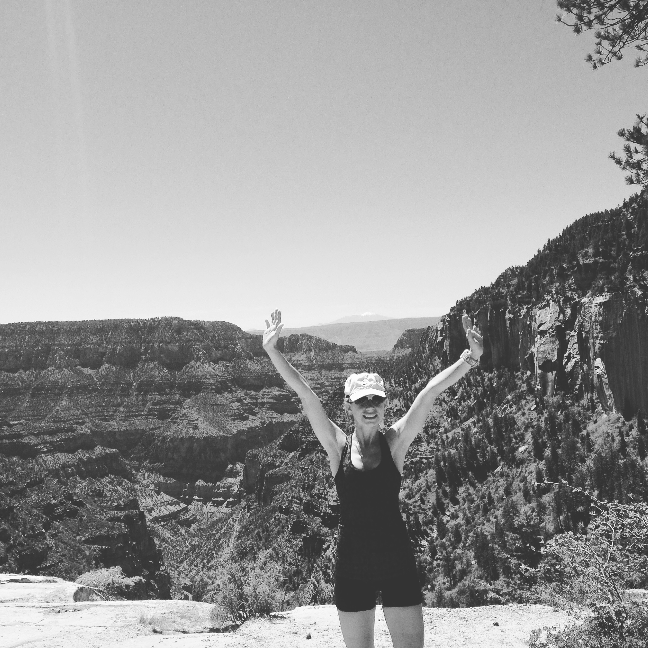 At a lookout point roughly a mile from North Rim.