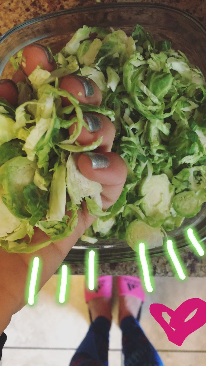 Forget buying pre-shredded brussels, just run them through your food processor! 