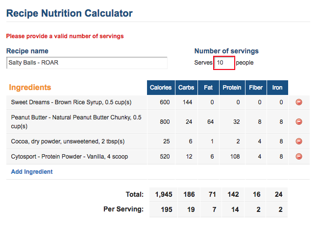 This macro breakdown is not well suited for during activity. 