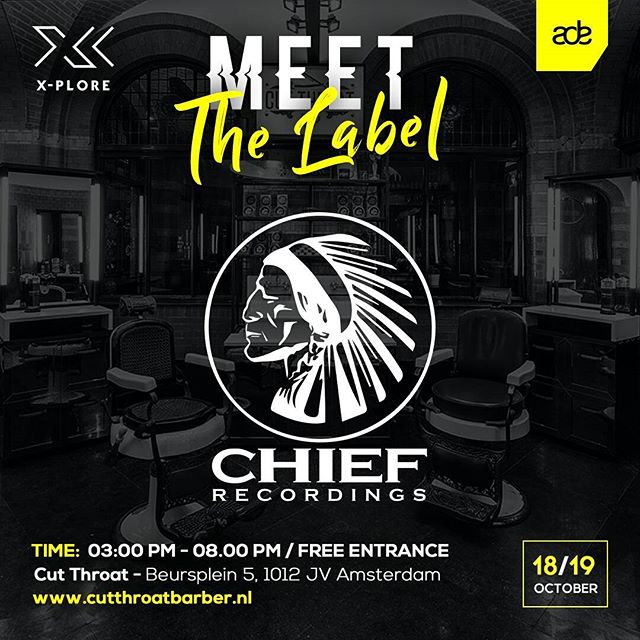 It's time for ADE again! Join us for the Meet the Labels event. Chief is joined by White Widow Records, Audio Rehab and Throne Room Records. 
Come visit the masterclasses, demo sessions and interview panels. Stay for the after party with a great line