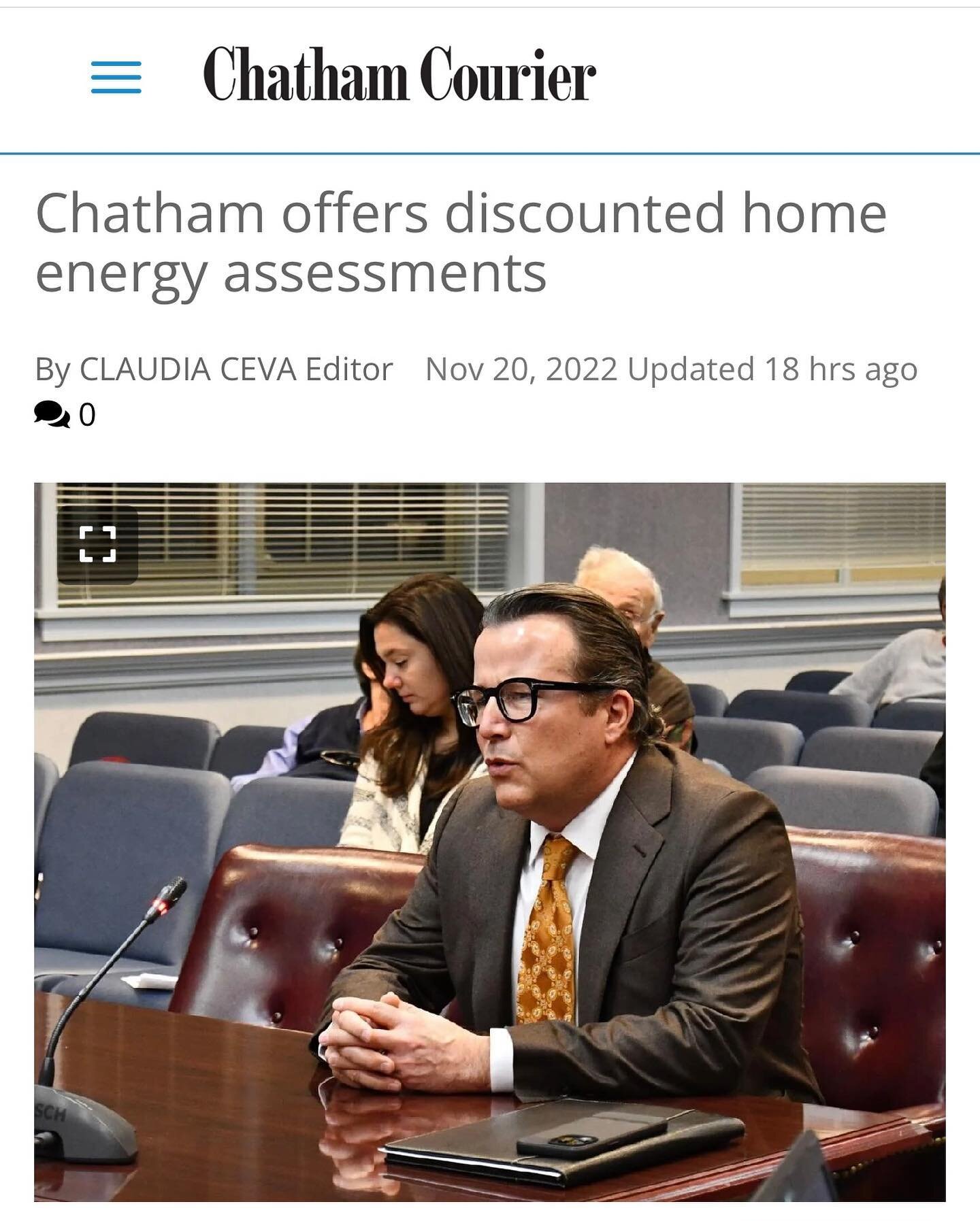 We debuted our newest town-wide sustainability program last week! 

The Chatham Home Energy Insight program was formally announced at last week&rsquo;s Chatham Borough Council meeting! 

This new public/private partnership will work to raise awarenes