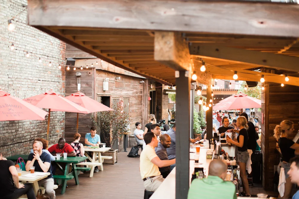 Pizza and Drinks on a Rooftop Patio!