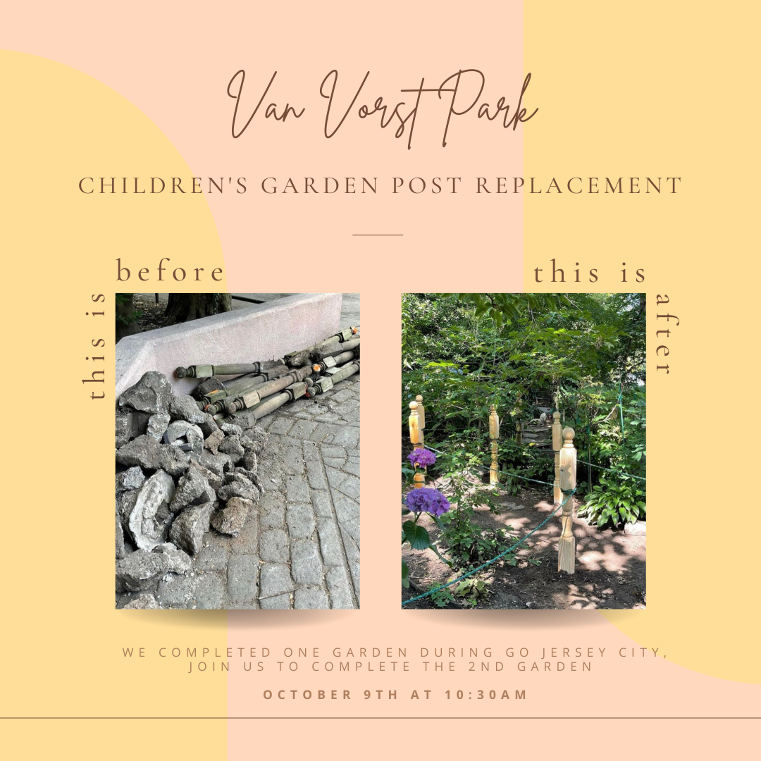 Van Vorst Park Garden Post Replacement
