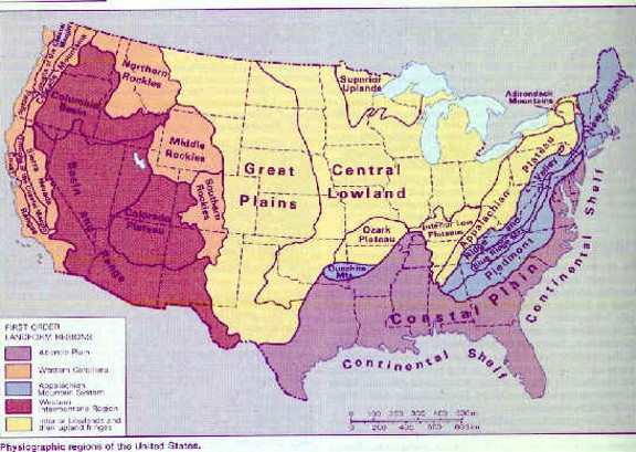 the basic geography of the continental 48