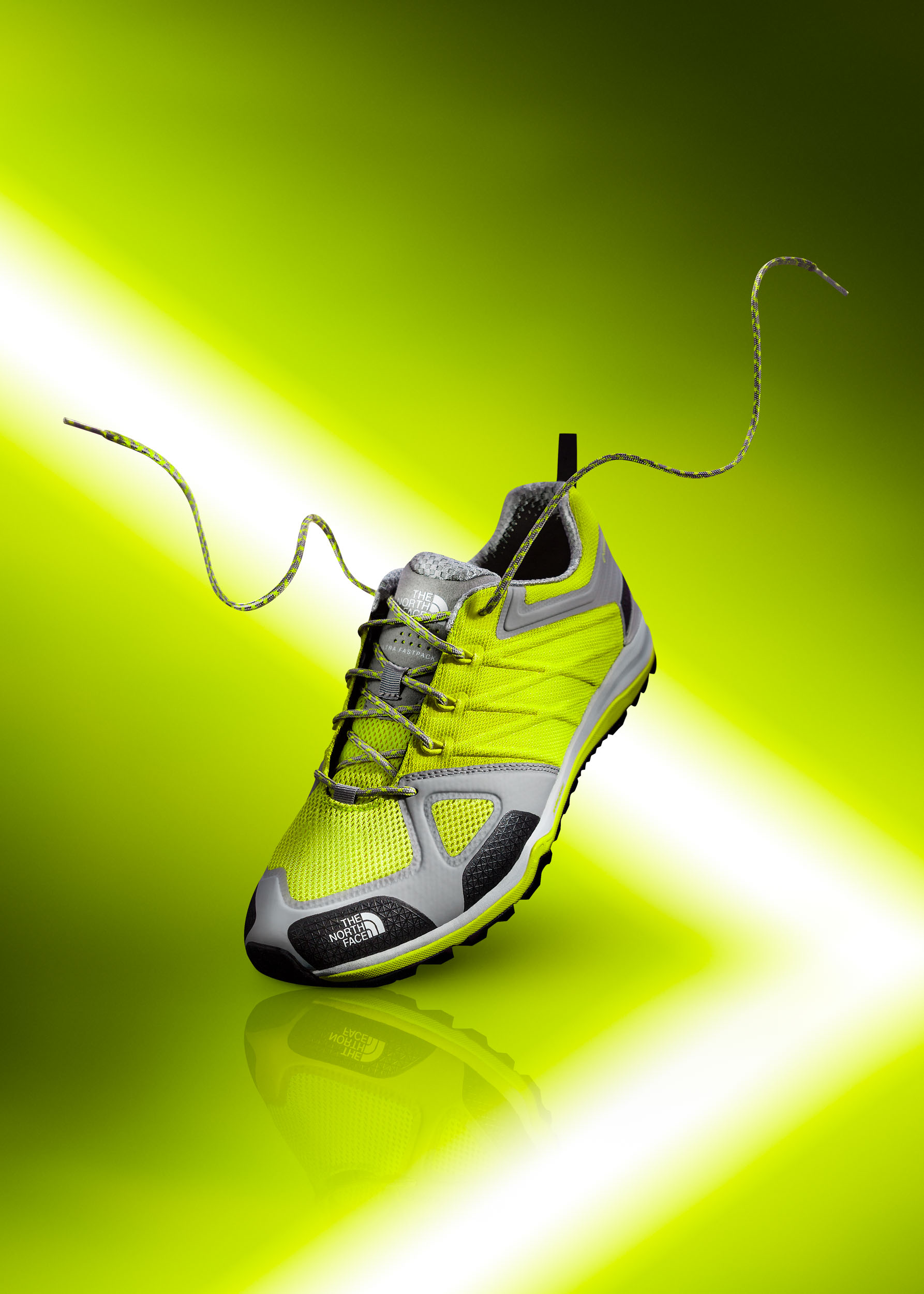 North Face Yellow Trainers | Commercial Product Shot 