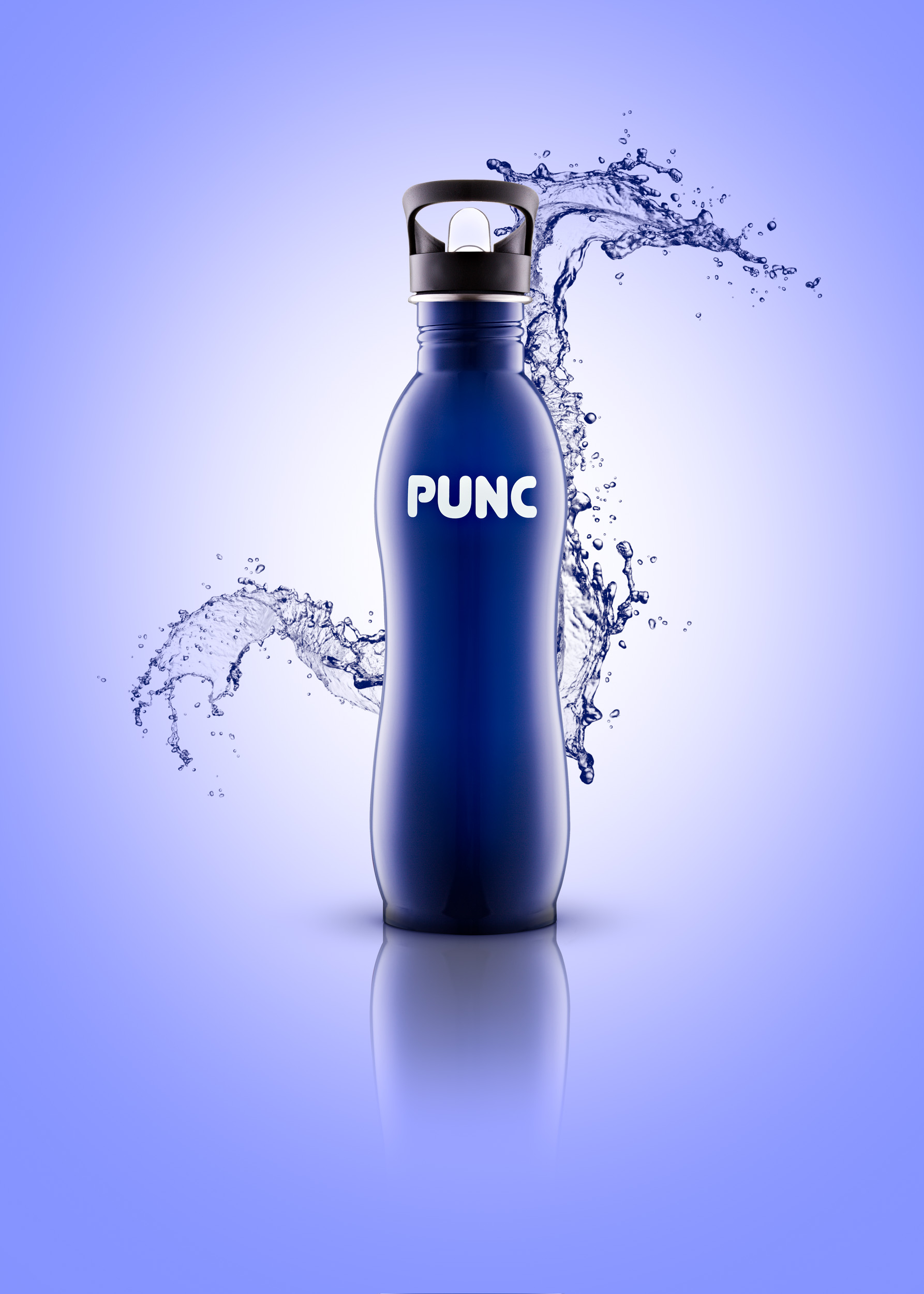 PUNC Water Bottle | Commercial Product Shot 