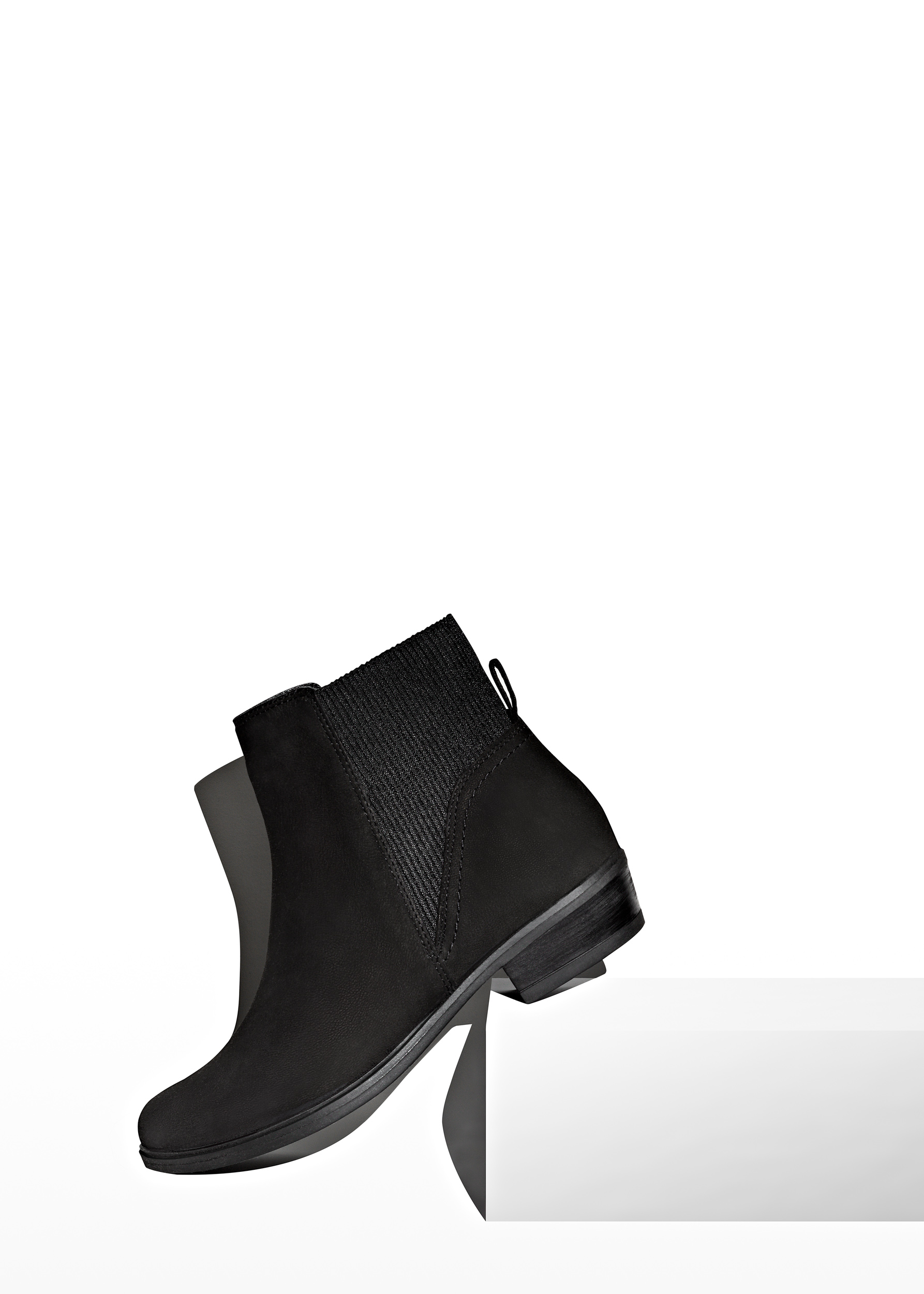 Black Suede Women's Chelsea Boot | Commercial Product Shot 