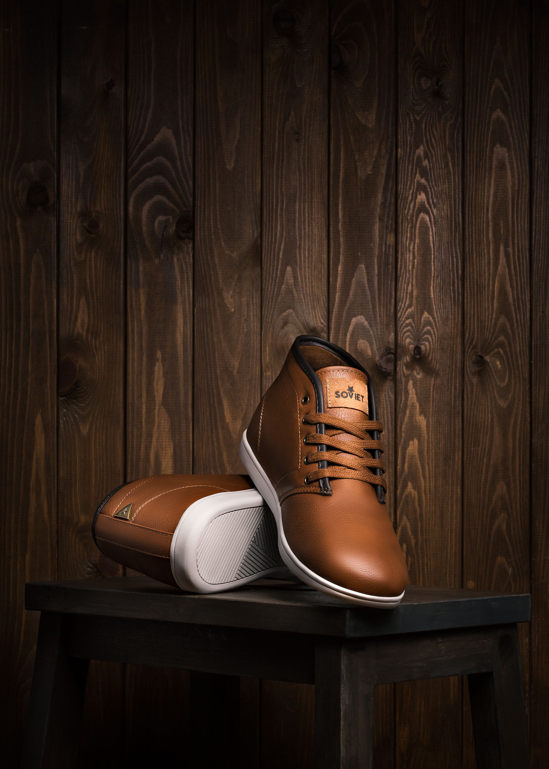 Soviet Men's Leather Boots | Commercial Product Shot 