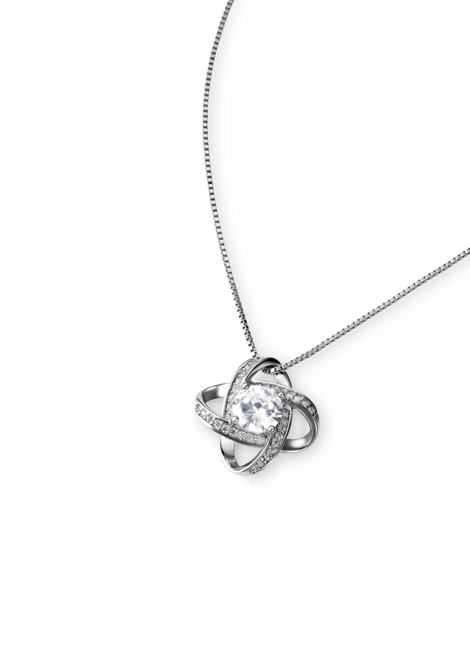 Silver Diamond Necklace | Pack Shot 
