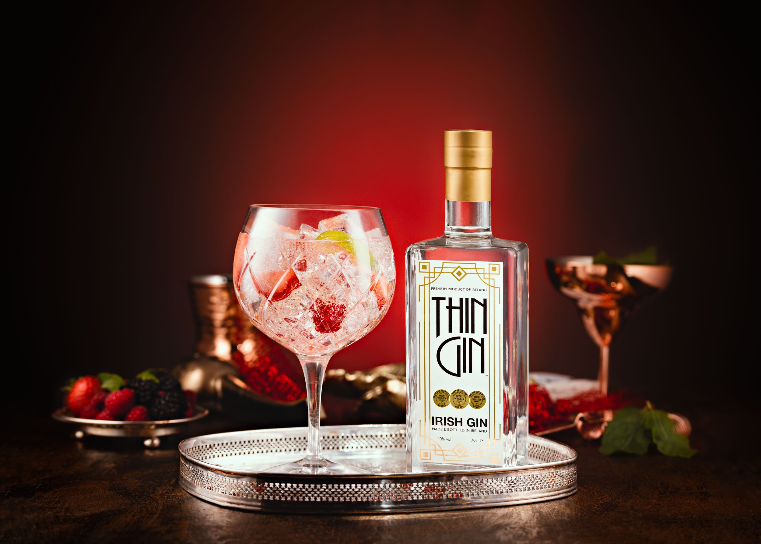 Thin Gin and Strawberry | Commercial Product Image