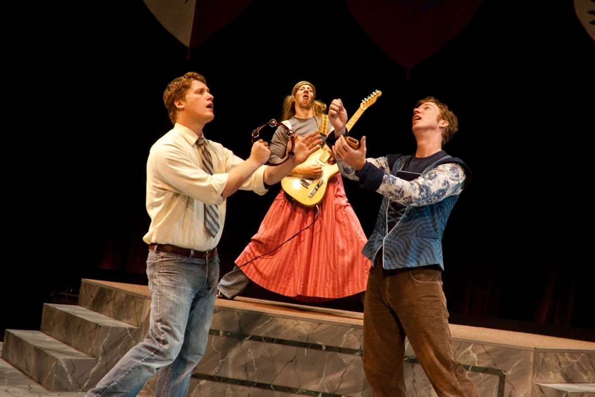 Jordan Haynes, Jim Goza, and Liam Selvey in The Complete Works of William Shakespeare (2009).