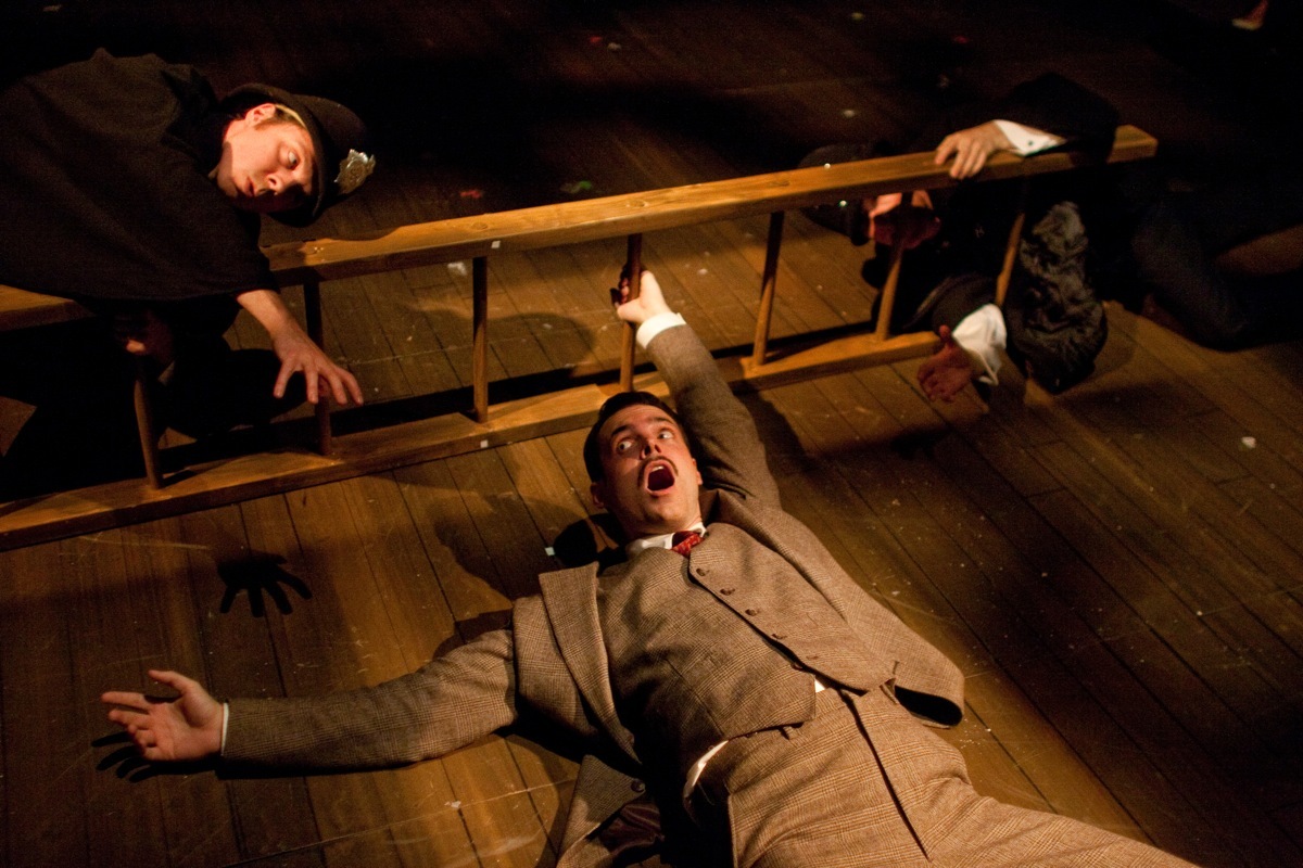 Kristopher Stoker, Avery Clark, and Jason Guy in The 39 Steps (2010).
