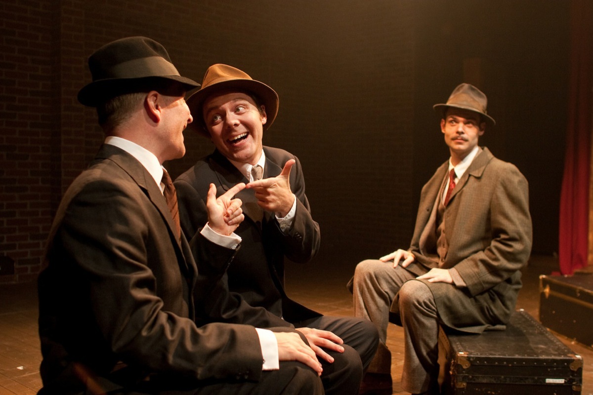 Jason Guy, Kristopher Stoker, and Avery Clark in The 39 Steps (2010).