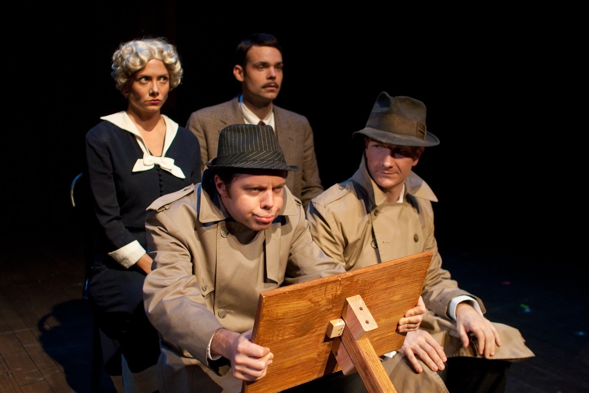 Sabrina Veroczi, Avery Clark, Kristopher Stoker, and Jason Guy in The 39 Steps (2010).