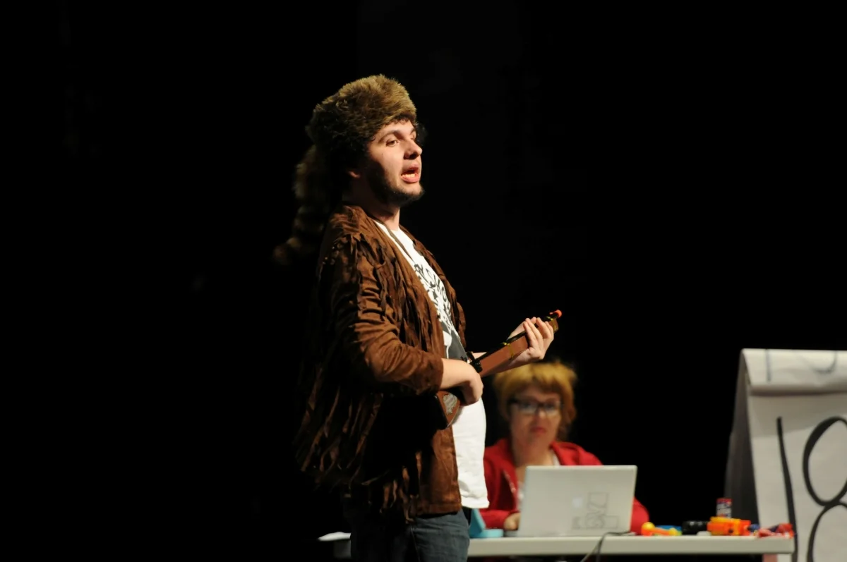 Asa Tims and Erika Wilhite in The History Show (2012).