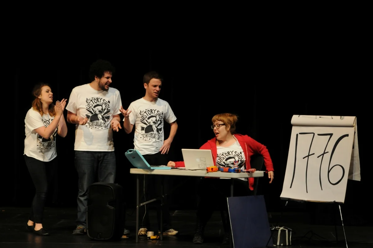 Sarah Jane Robinson, Asa Tims, Quinn Gassaway, and Erika Wilhite in The History Show (2012).