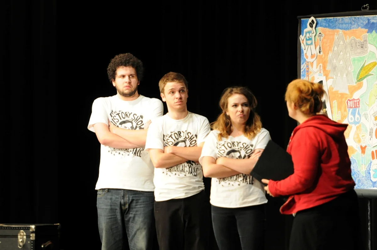 Asa Tims, Quinn Gassaway, Sarah Jane Robinson, and Erika Wilhite in The History Show (2012).