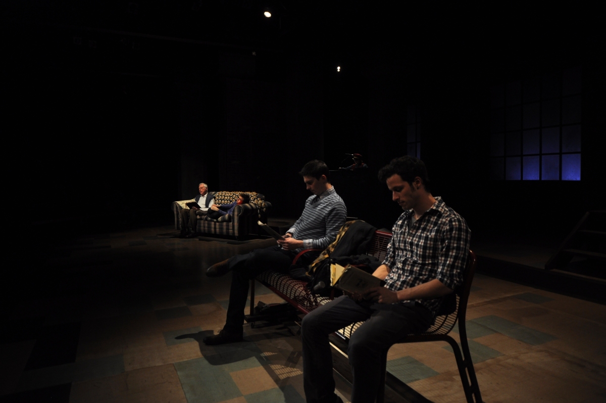 Bill Rogers and Mason Azbill (in background), Matthew Klinger and Michael Bradley Cohen in Sons of the Prophet (2013). Photo by Bettencourt Chase Photography.