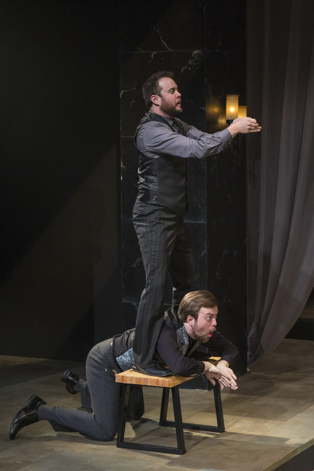 Bryce Kemph and James Taylor Odom in Hamlet (2014). Photo by Beth Hall. 