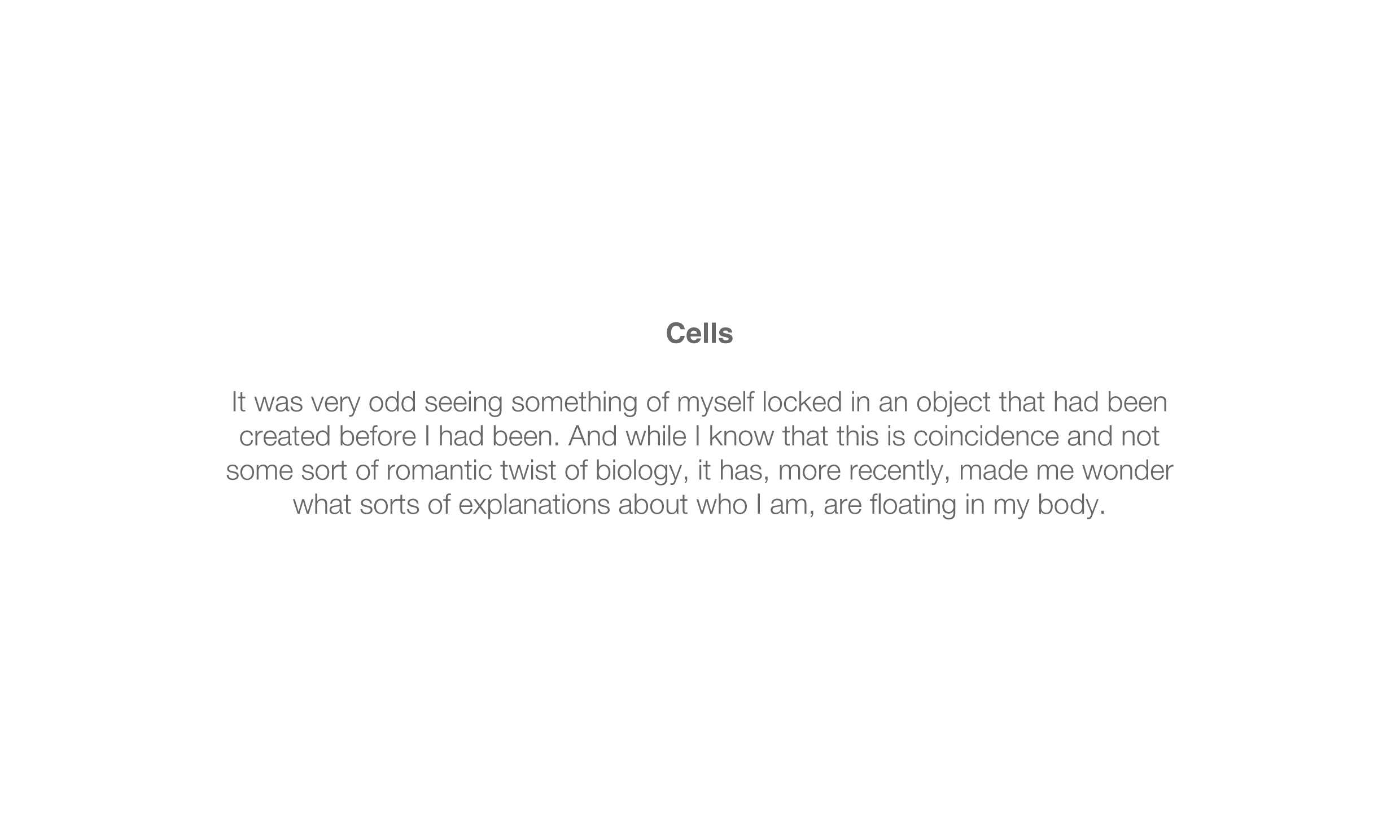 Cells - part one (TDeRozario)