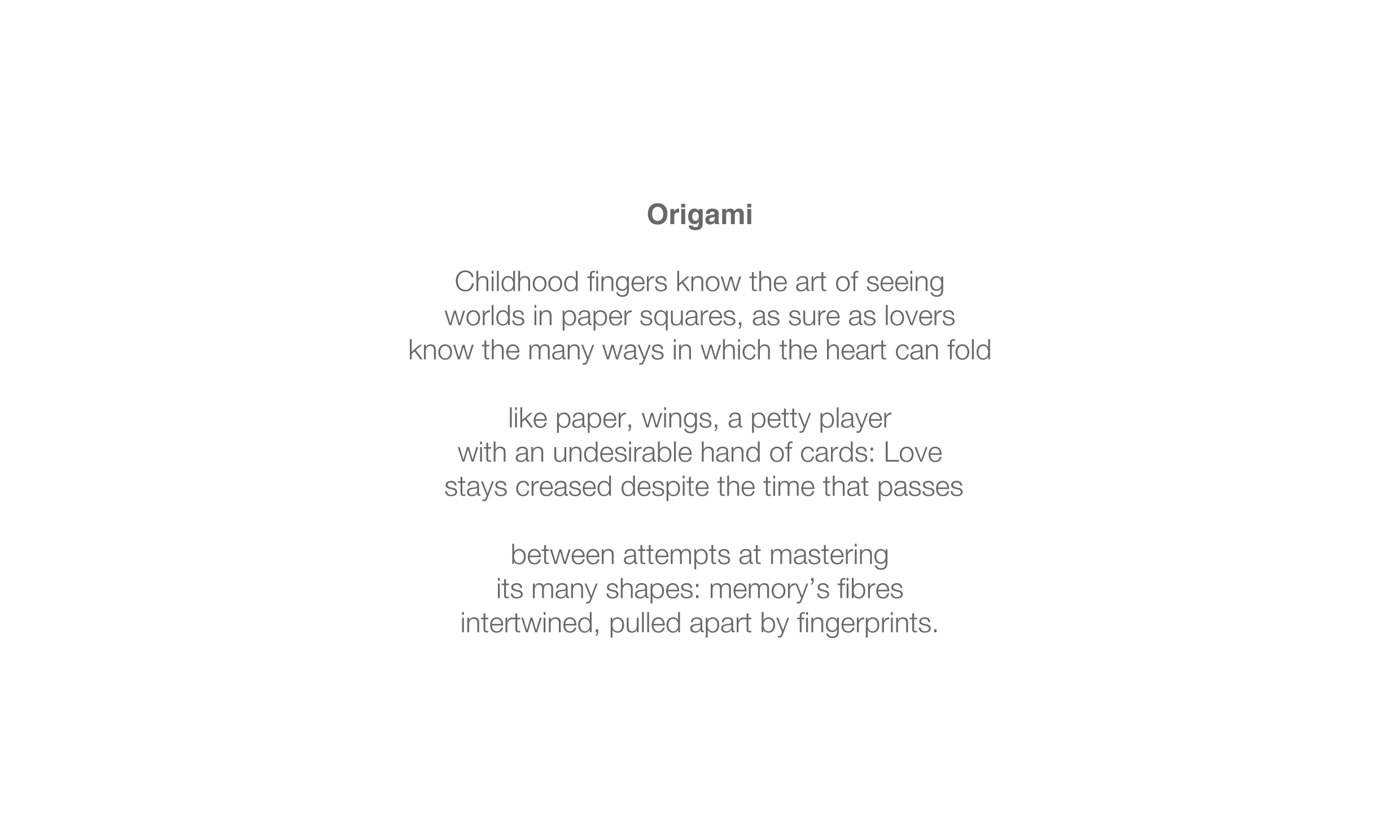 Origami - part five (TDeRozario)
