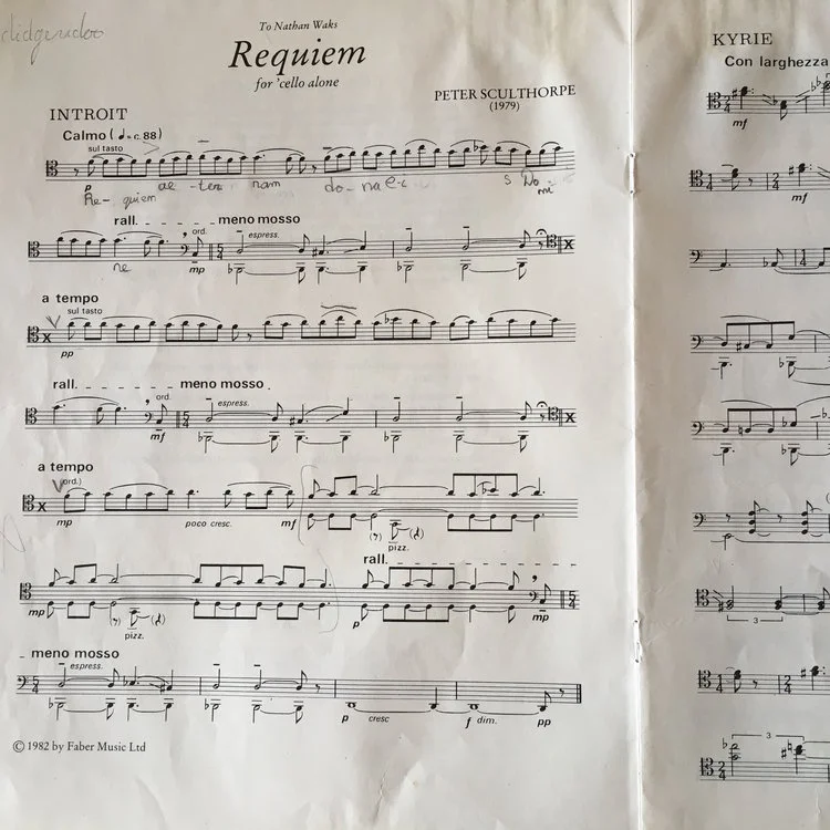 First page of 'Requiem for 'Cello Alone'.