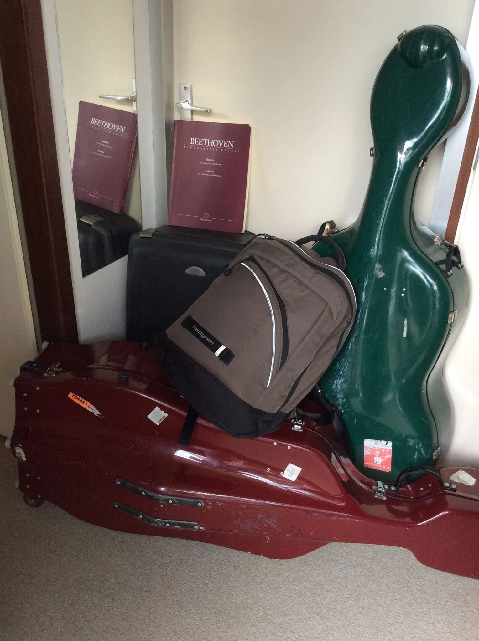 My luggage for the concert trip to Bogotá in April 2015.
