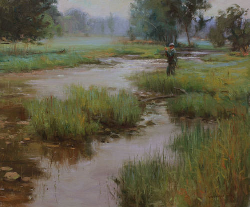 Morning Catch 30" x 36" oil Highlands Art Gallery SOLD