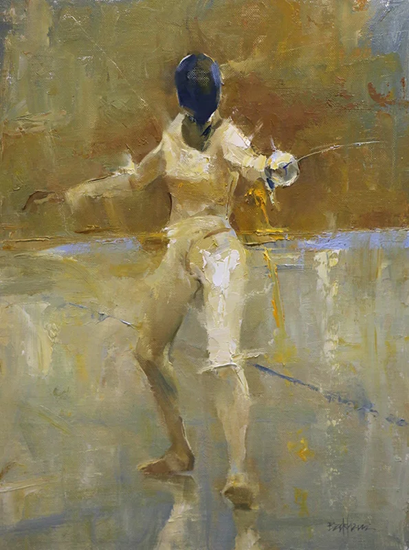 Fencer 16" x 12" oil Highlands Art Gallery SOLD