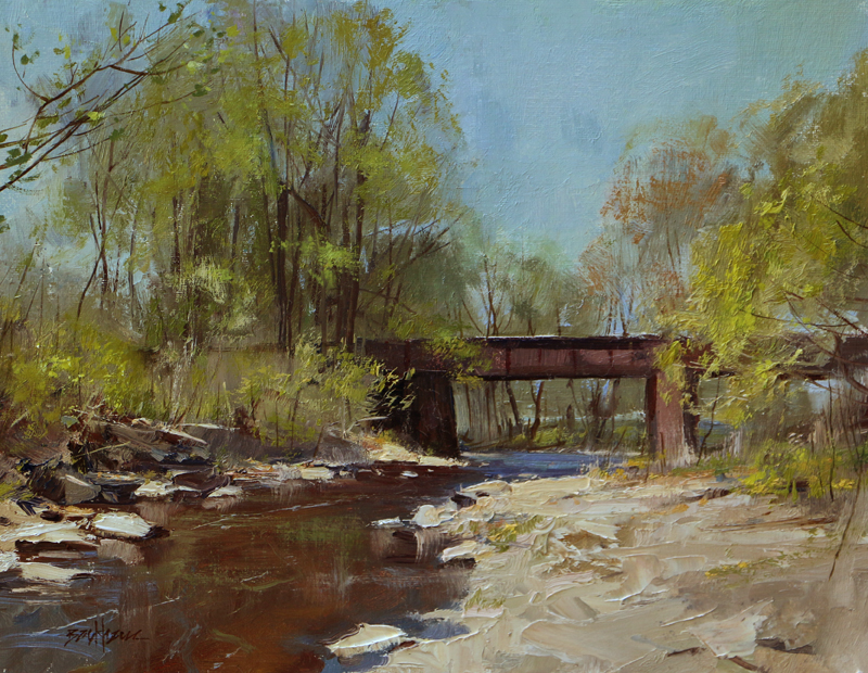  "The Train Trestle at Alexauken Creek 11' x 14" oil Kenn Backhaus Fine Art (contact artist) SOLD 