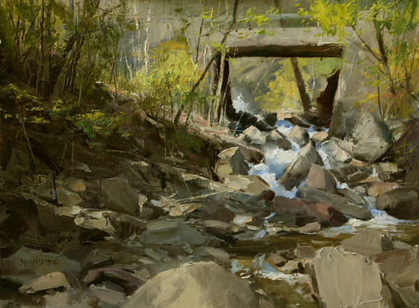  "Hickory Creek Run, Point Pleasant" 12" x 16" oil  Highlands Art Gallery &nbsp; SOLD 