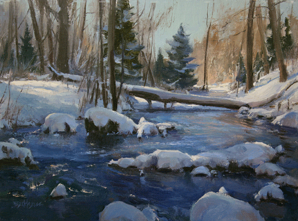 "Below Phillip's Mill" 9" x 12" oil Highlands Art Gallery