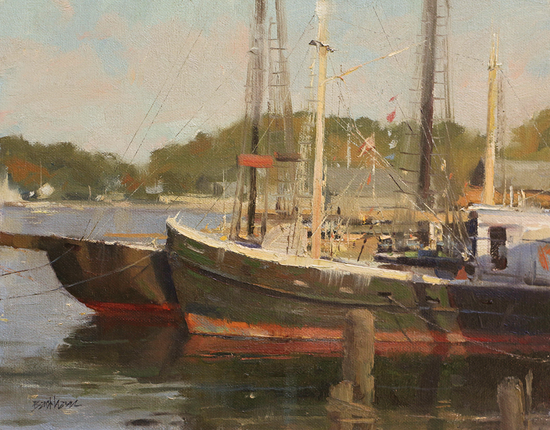  "Resting in the Harbor" 11" x 14" oil  Highlands Art Gallery  