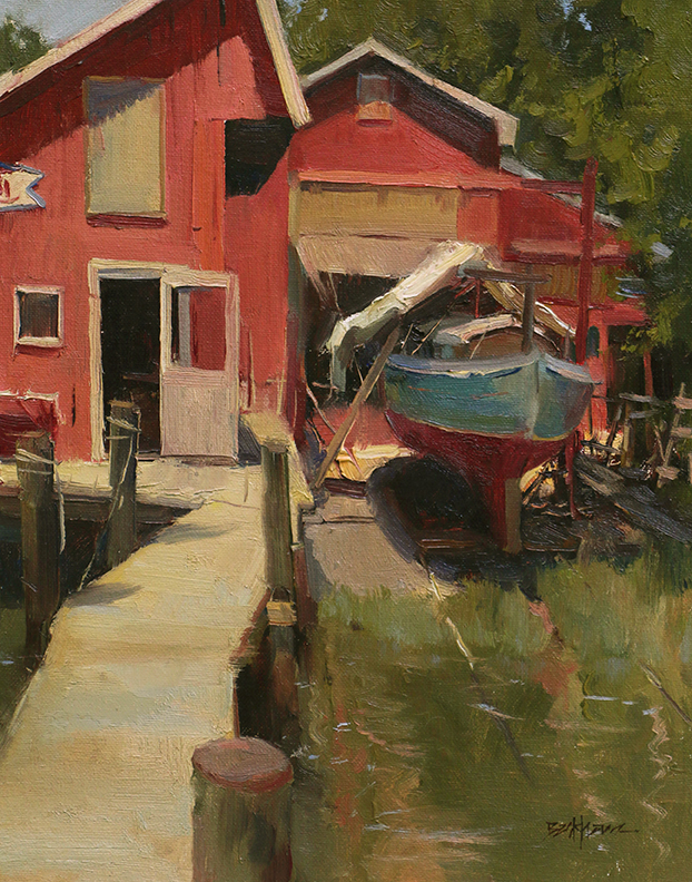 "Repairs in Oxford" 14" x 11" oil Troika Gallery